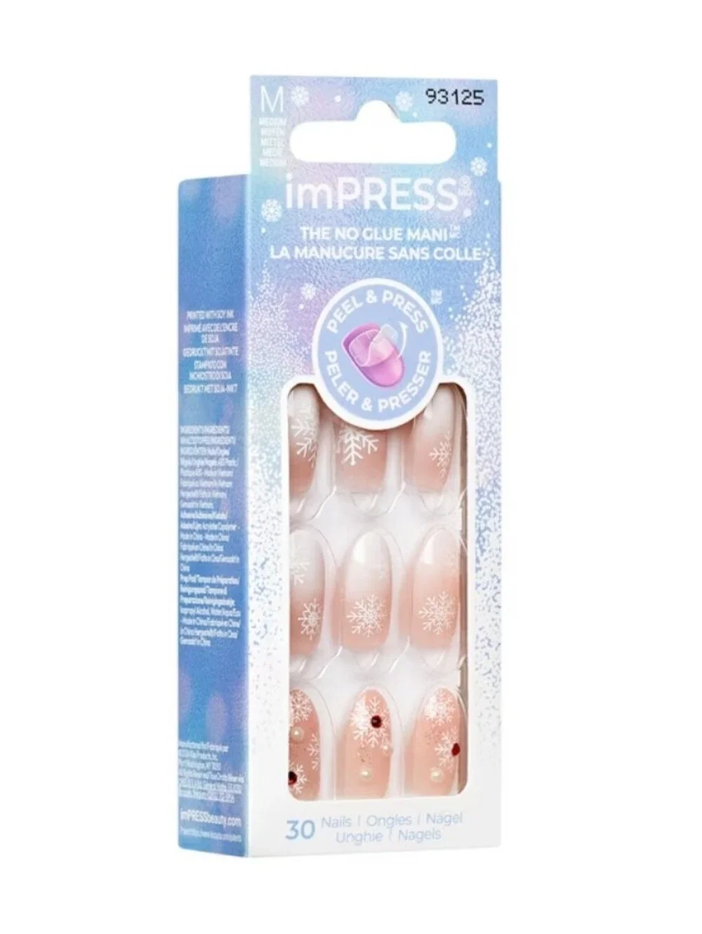 imPRESS Nails Timeless Carols IM23YX Snowflake Jeweled Press On Nails